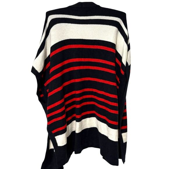 LOFT Red White Blue Striped Open Front Cardigan Poncho Size XS/S NEW - Picture 7 of 7